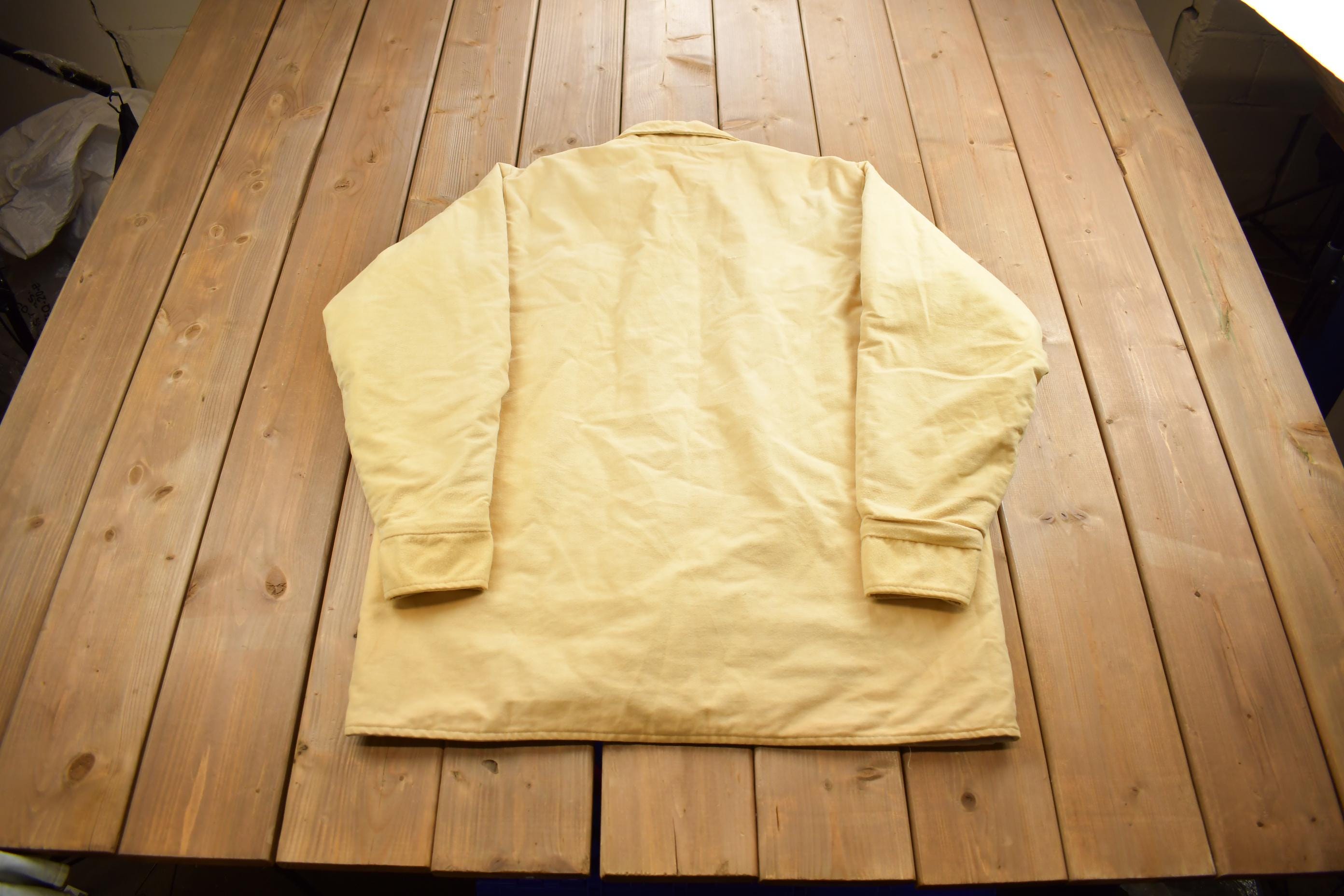 Vintage 1980s Garden Mountain Thermal Blank Button Up Jacket Made In USA