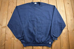 Vintage 1990s Navy Blue Russell Athletics Blank Crewneck Sweatshirt