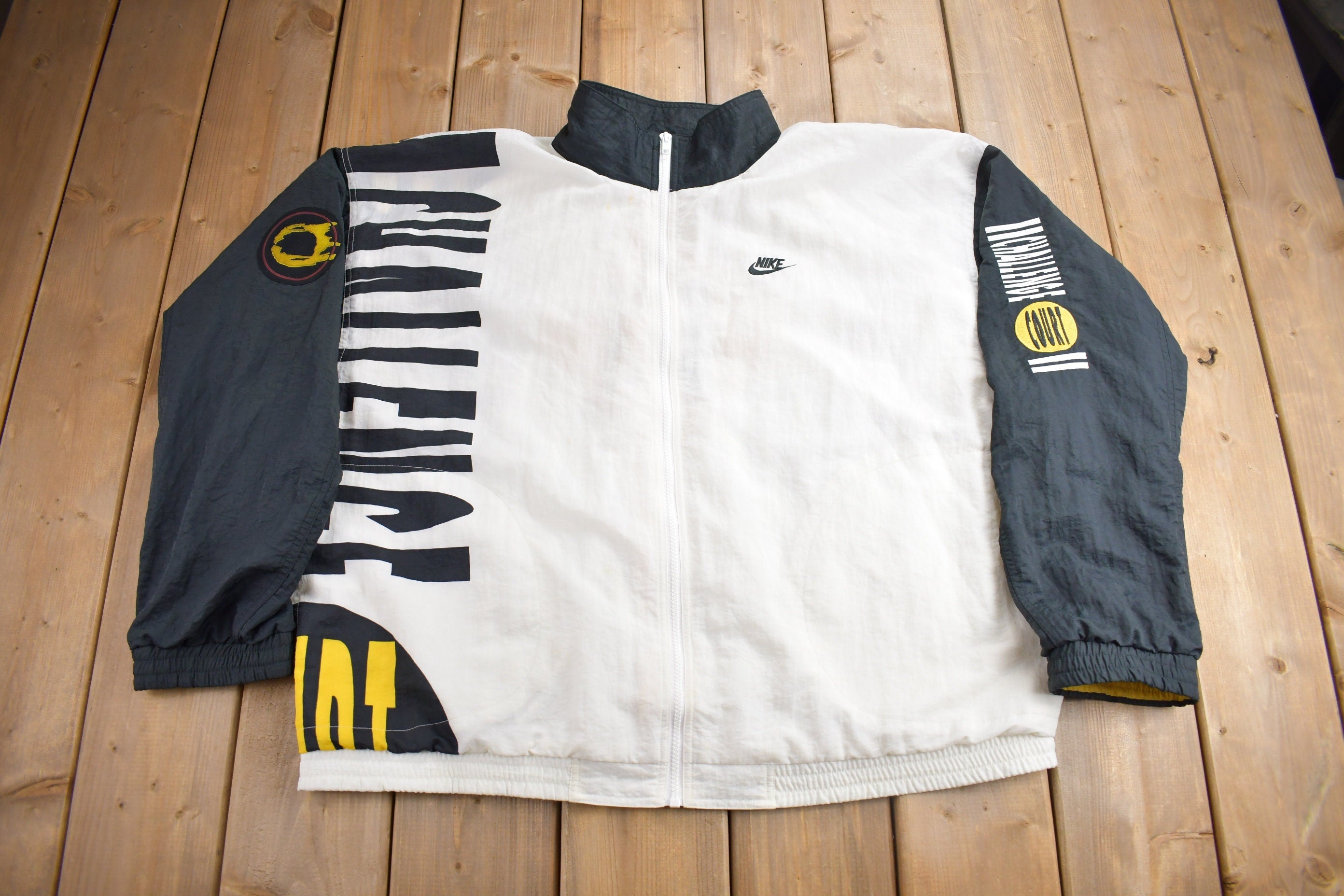 Vintage 1980s Nike Challenge Court Color Block Windbreaker Jacket