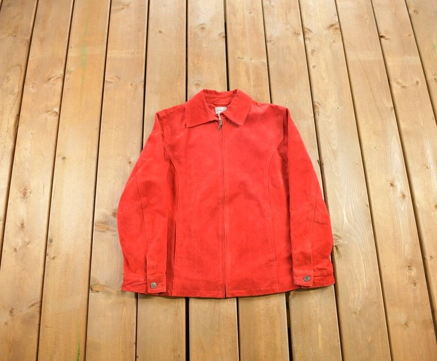 Vintage 1990s Chicos Suede Leather Light Jacket