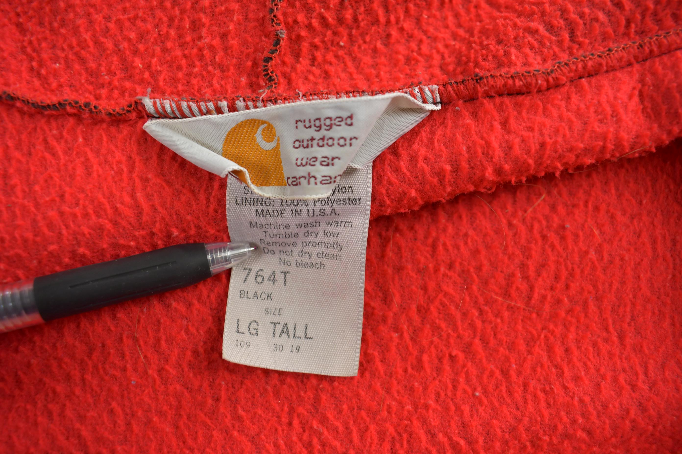 Vintage 1990s Carhartt Rugged Outdoor Wear Fleece Lined Velour Hoodie