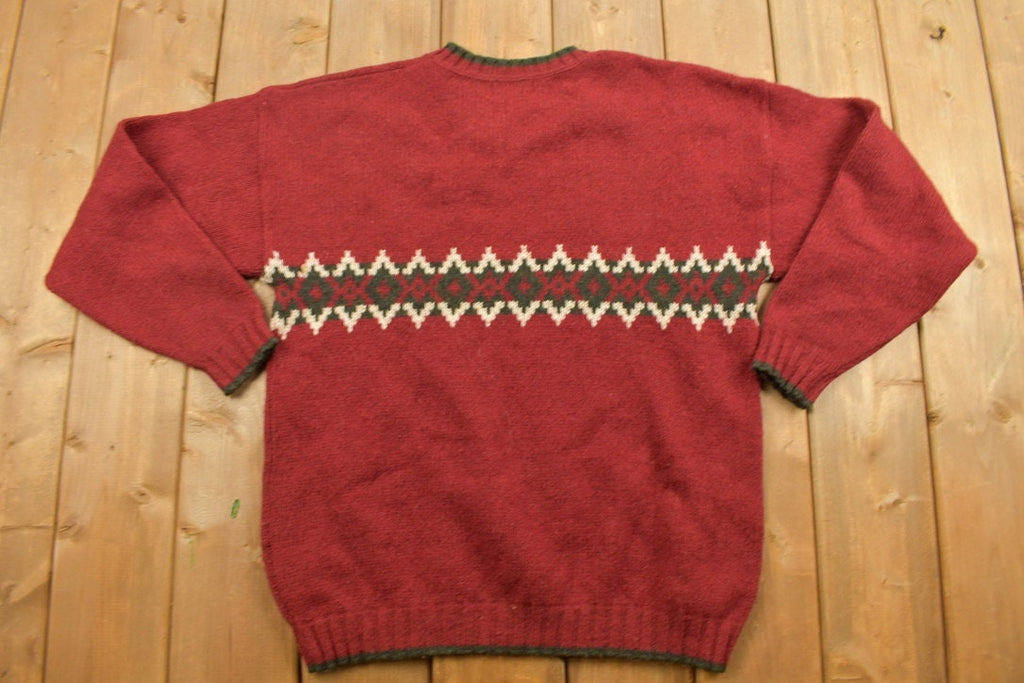 Vintage 1990s Landscape Knit Crewneck Sweater