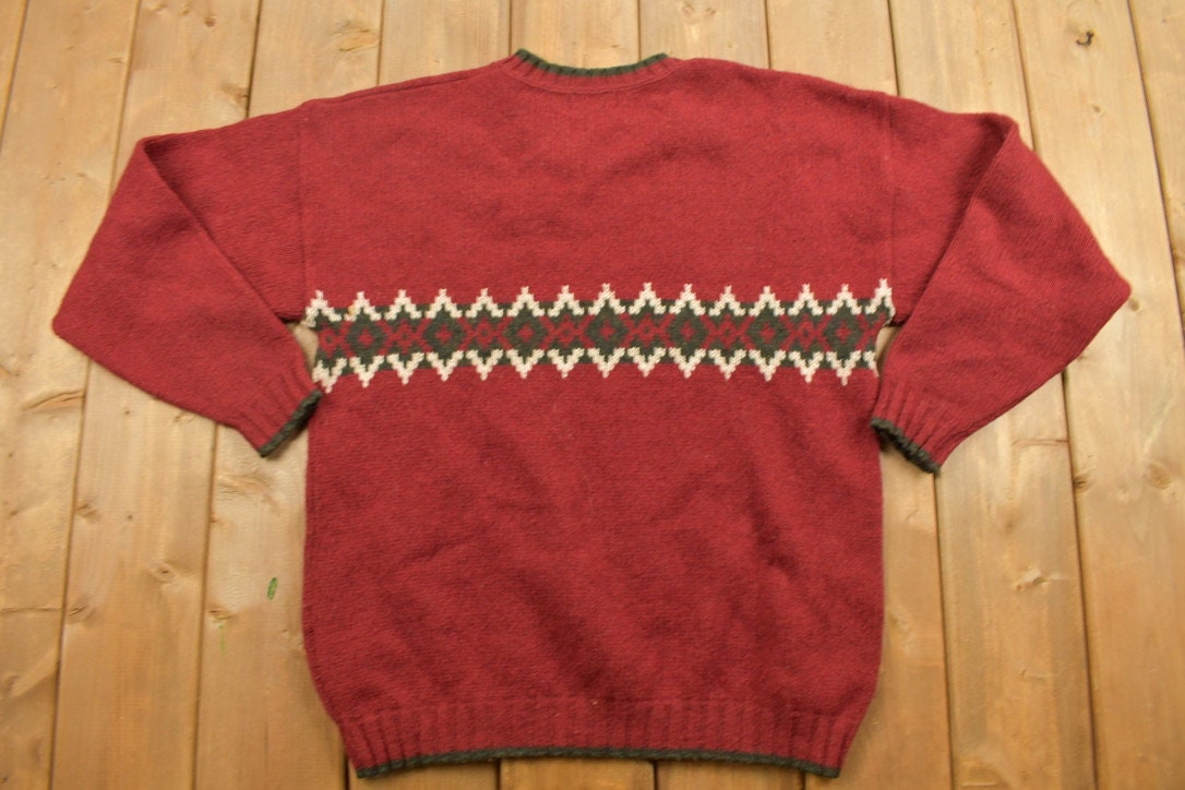 Vintage 1990s Landscape Knit Crewneck Sweater