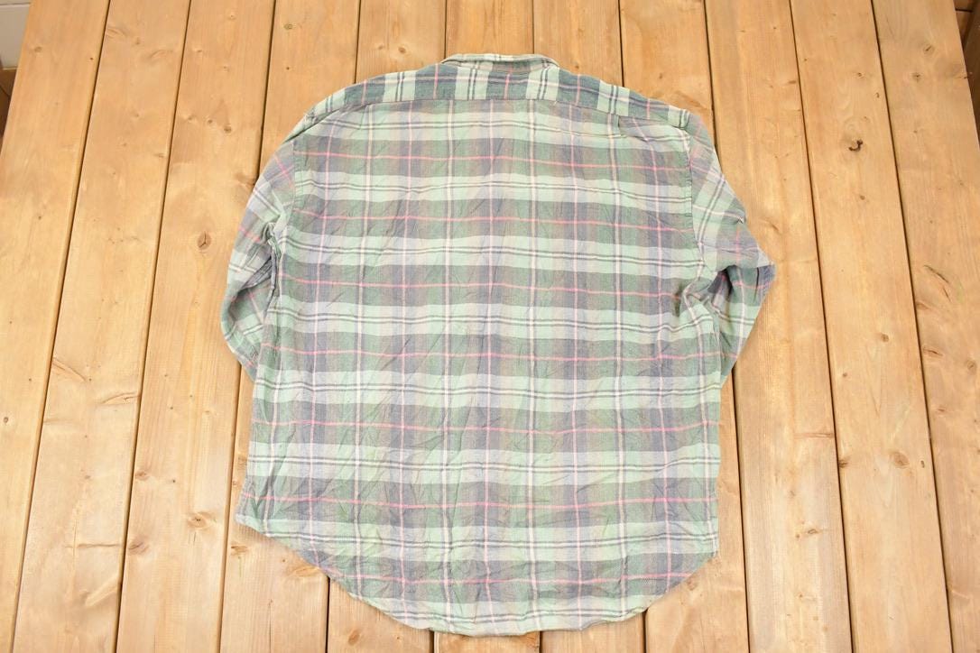 Vintage 1990s American Eagle Plaid Button Up Shirt Men's XL