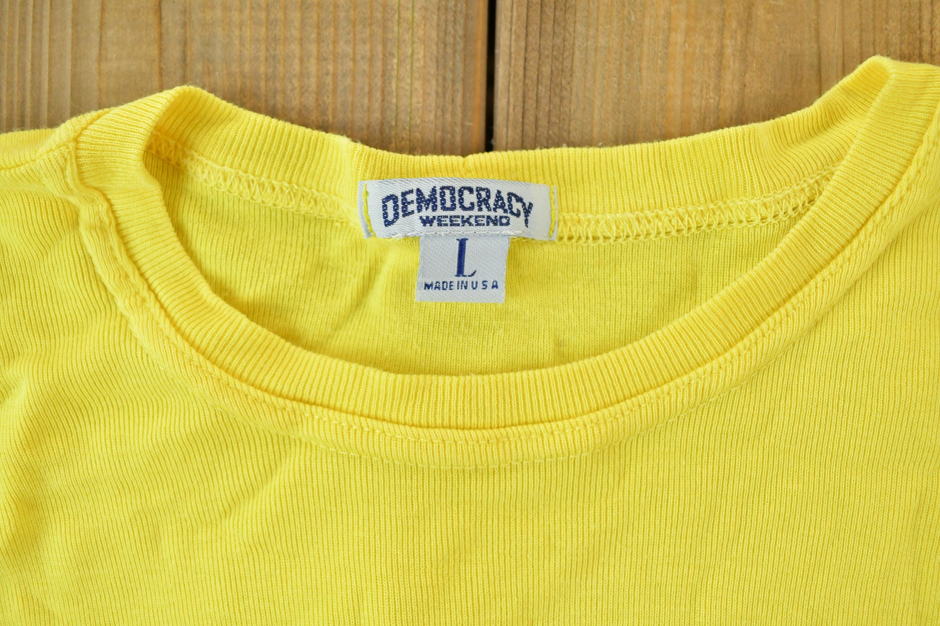 Vintage 1990s Blank Yellow Single Stitch T-Shirt