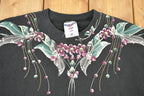 Vintage 1990s Floral Graphic Print Crewneck Sweatshirt Women's XL