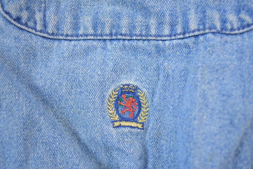 Vintage 1990s Tommy Hilfiger Denim Blank Button Up Shirt