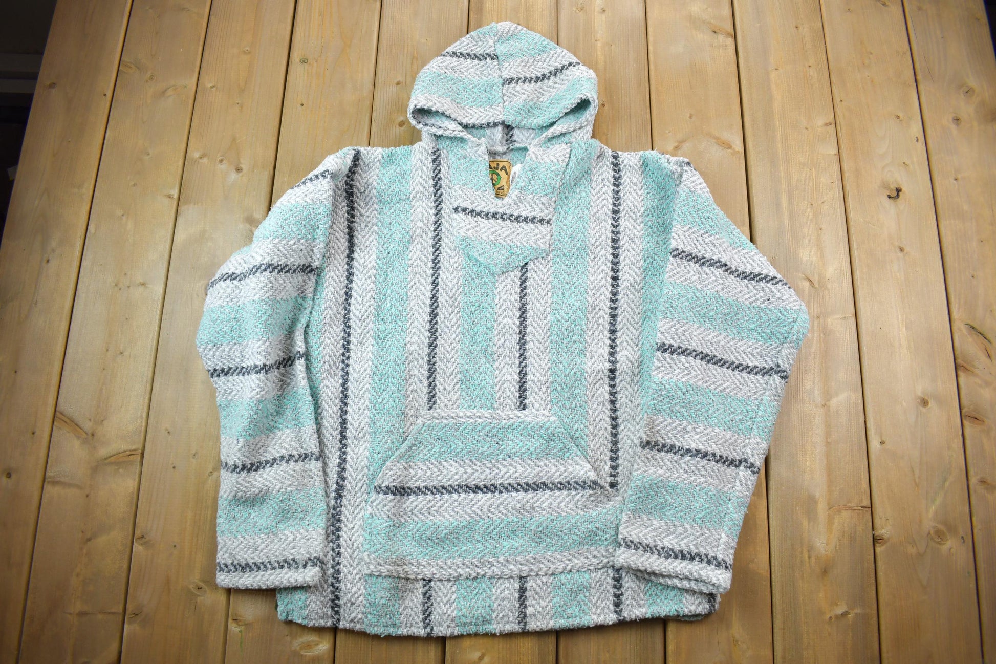 Vintage 1990s 3D Colored / Baja Joe / Cable Knit Poncho Sweater / Vintage 90s Crewneck / Abstract Patterns / Streetwear