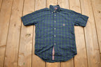 Vintage 1990s Tommy Hilfiger Plaid Short Sleeve Button Up Shirt