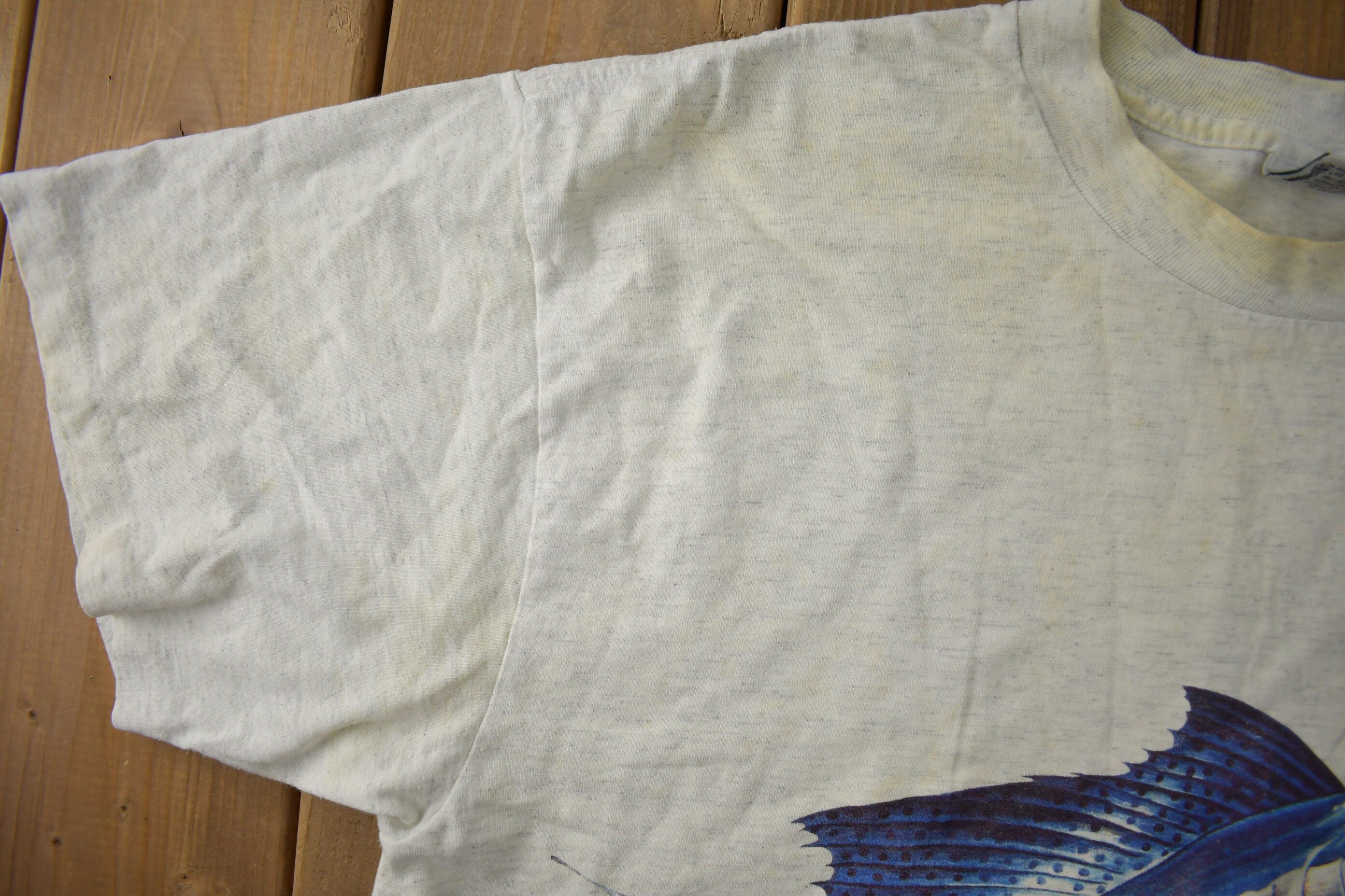 Vintage 1990s Spearfish Single Stitch Wrap Around Graphic T-Shirt Made In USA