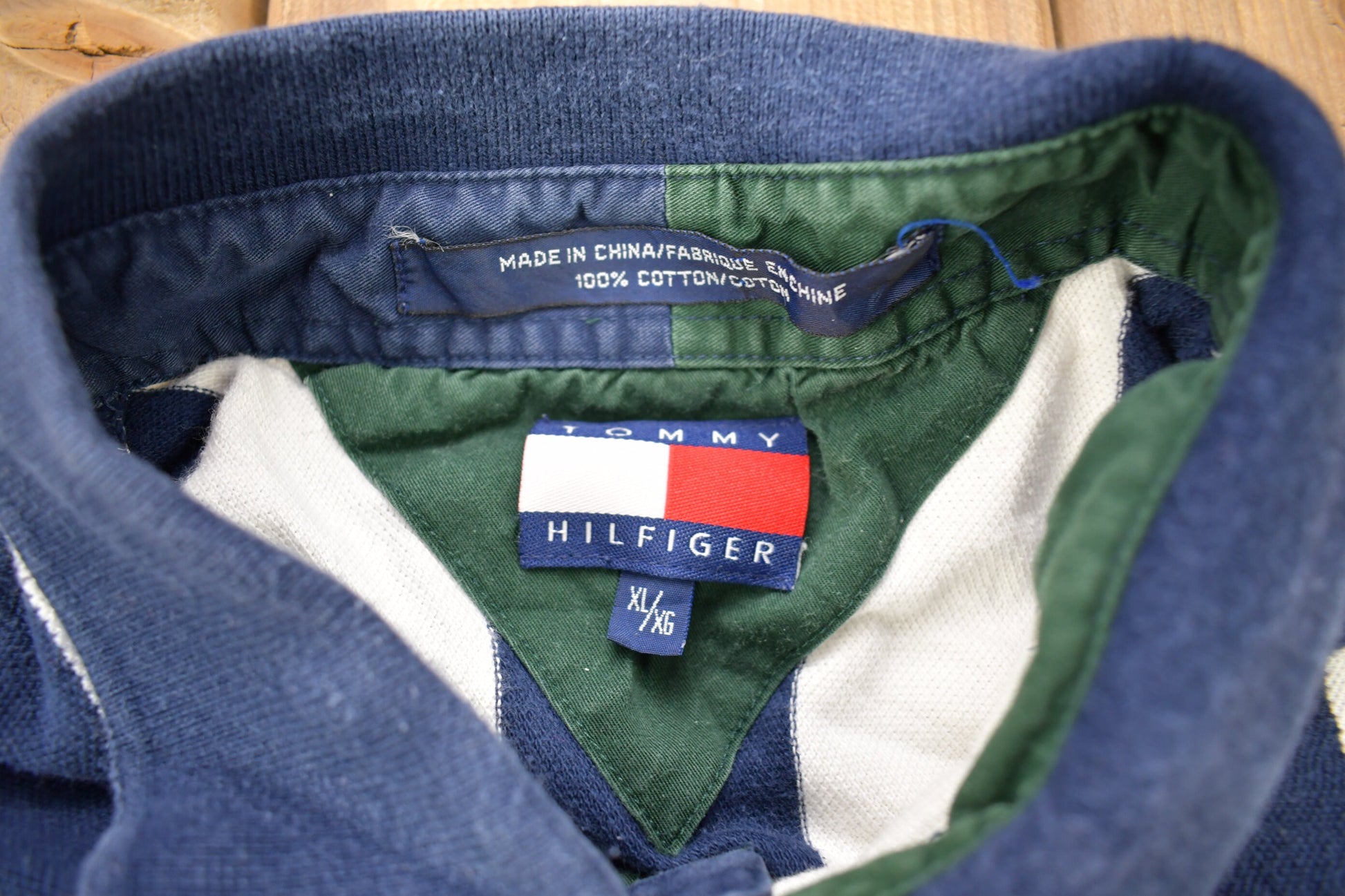 Vintage 1990s Tommy Hilfiger Striped Polo T-Shirt