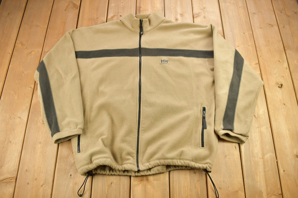 Vintage 1990s Helly Hansen Cream Fleece Zip Up Sweater