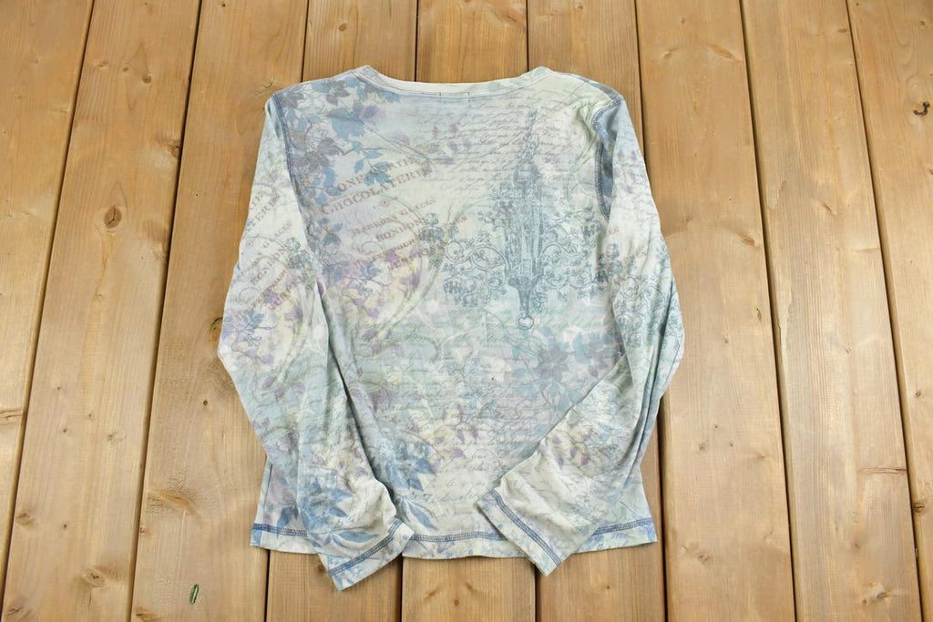 Vintage 1990s Floral Long Sleeve Graphic T-Shirt