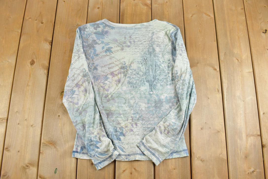 Vintage 1990s Floral Long Sleeve Graphic T-Shirt
