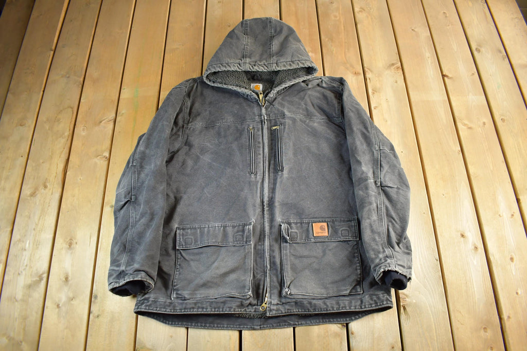 Vintage 2000s Carhartt Hooded Sherpa Lined Jacket Mens XL