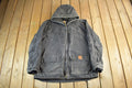 Vintage 2000s Carhartt Hooded Sherpa Lined Jacket Mens XL