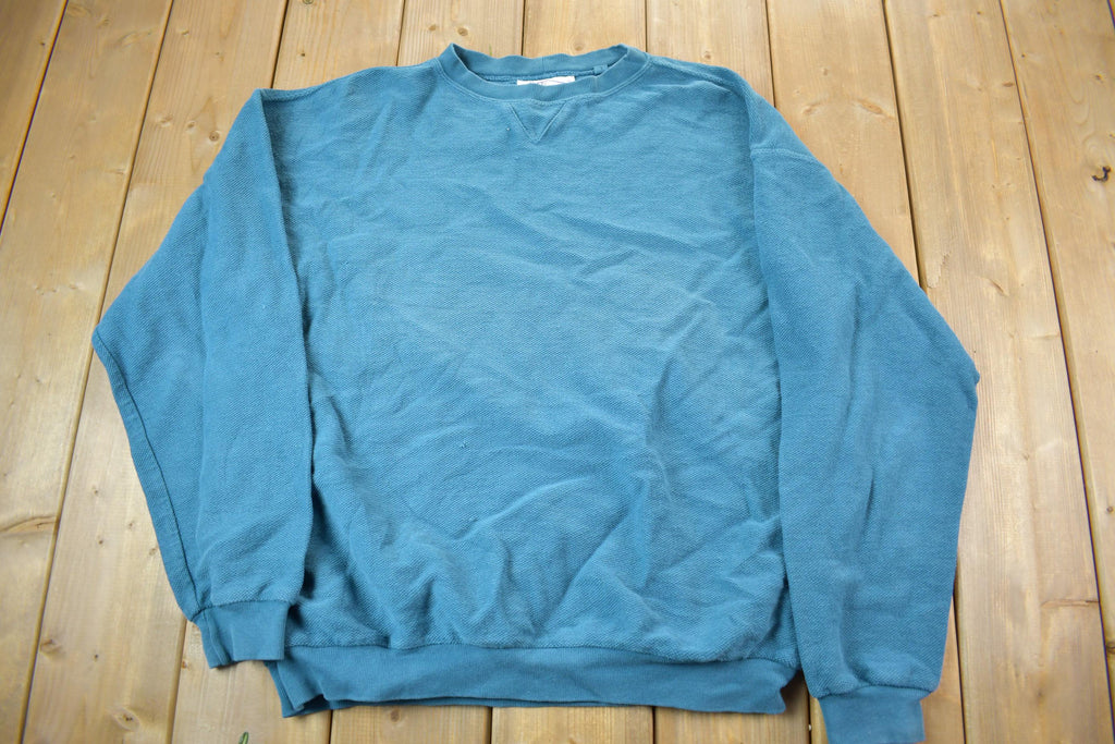 Vintage 1990s Blank Turquoise Crewneck Sweatshirt