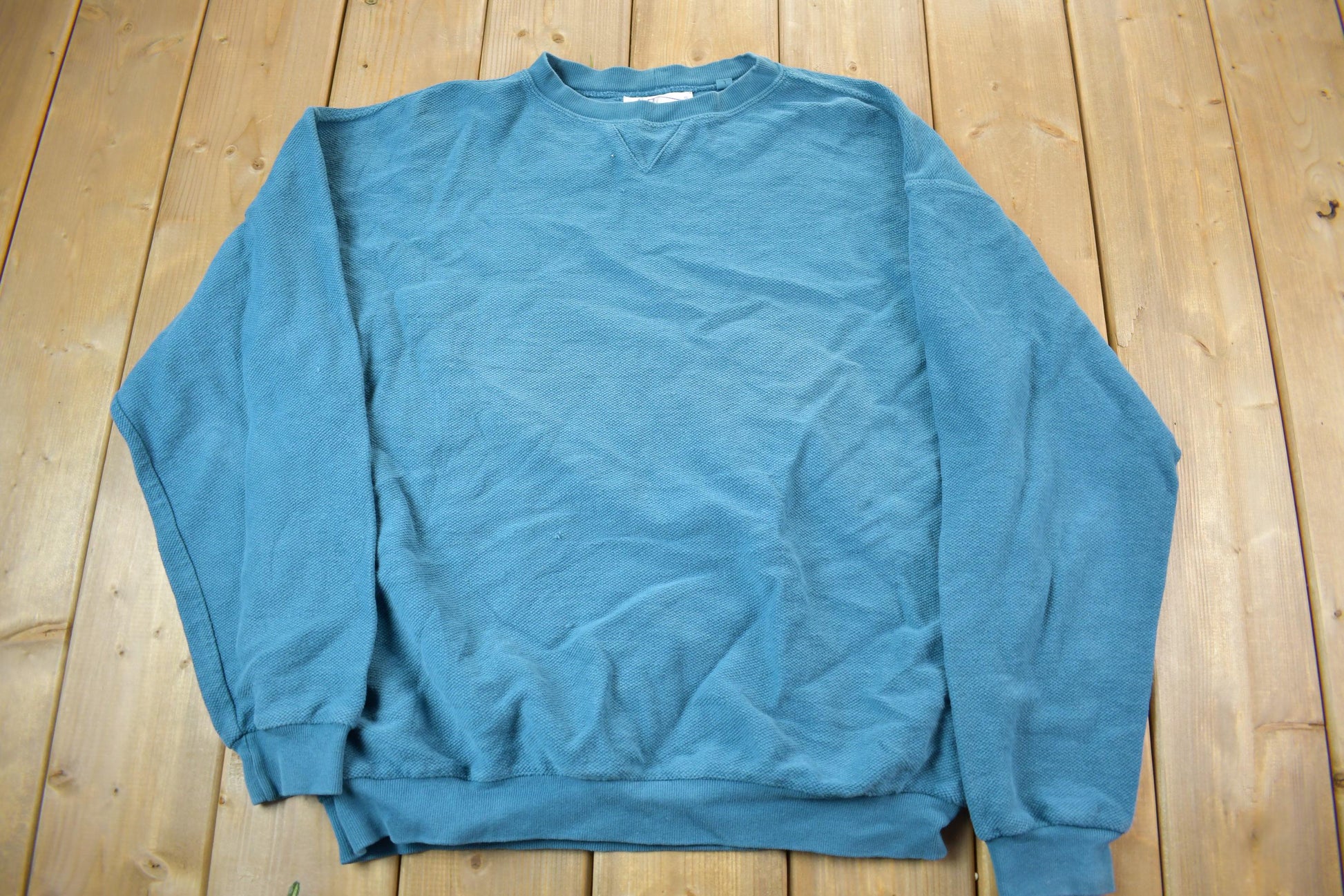 Vintage 1990s Blank Turquoise Crewneck Sweatshirt