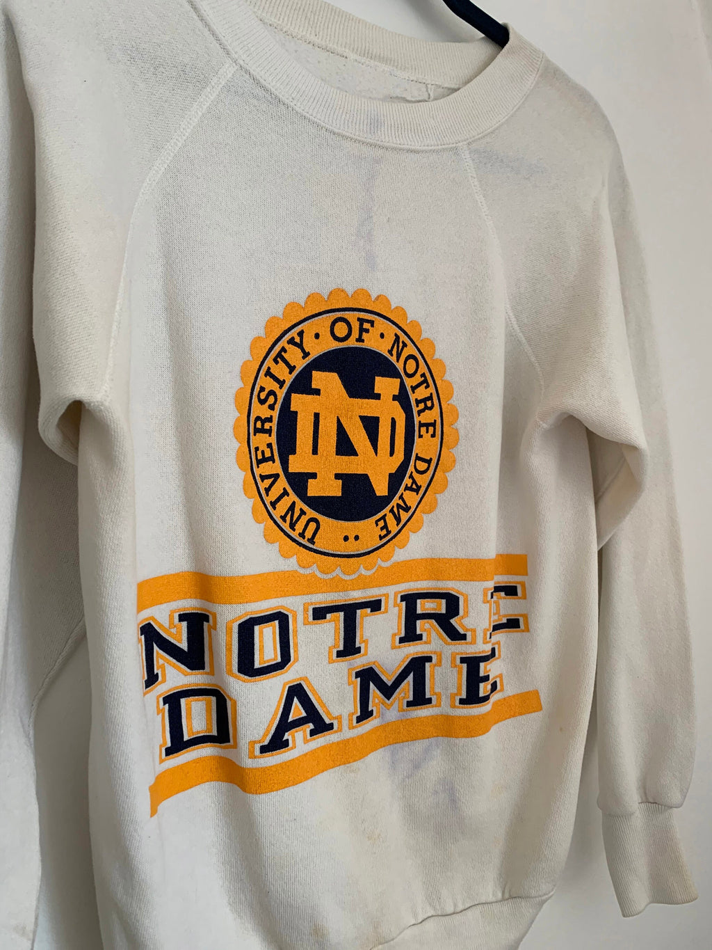 1980s University of Notre Dame Ragland Sleeve Crewneck