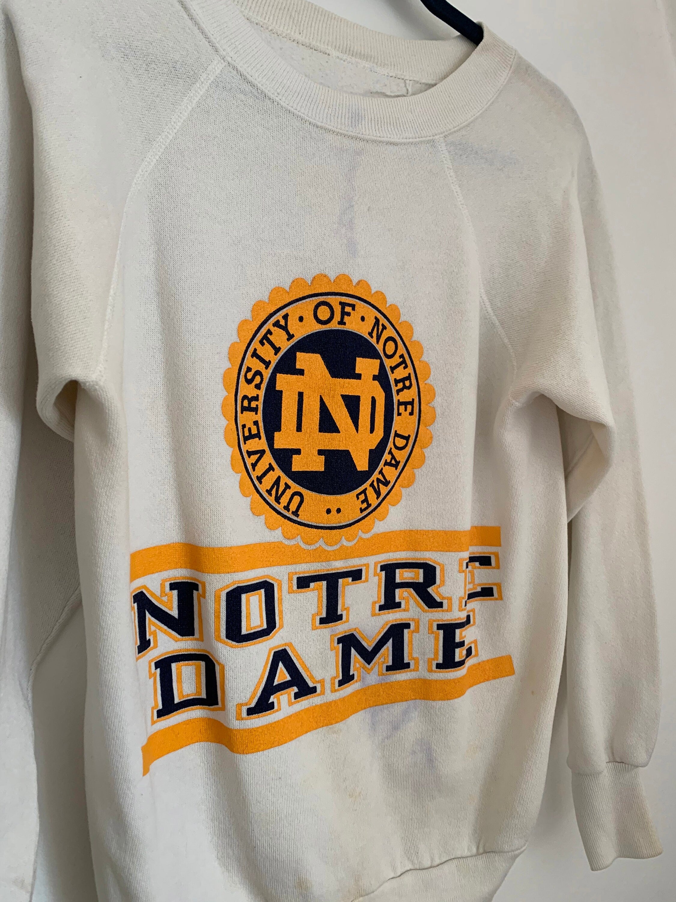 1980s University of Notre Dame Ragland Sleeve Crewneck