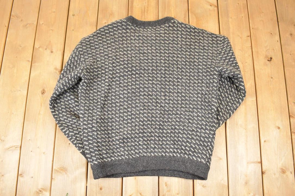 Vintage 1990s Roots Wool Knit Crewneck Sweater Men's L