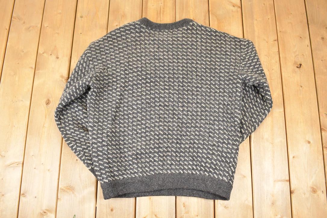 Vintage 1990s Roots Wool Knit Crewneck Sweater Men's L