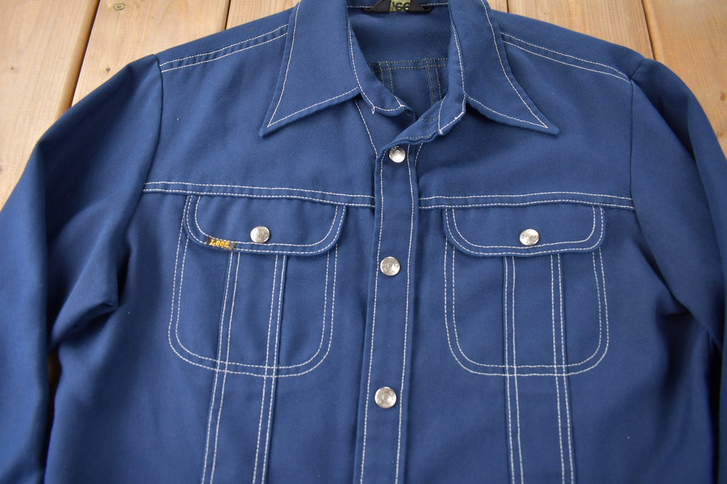 Vintage 1970s Lee Western Style Contrast Button Up Shirt Made in USA Size L