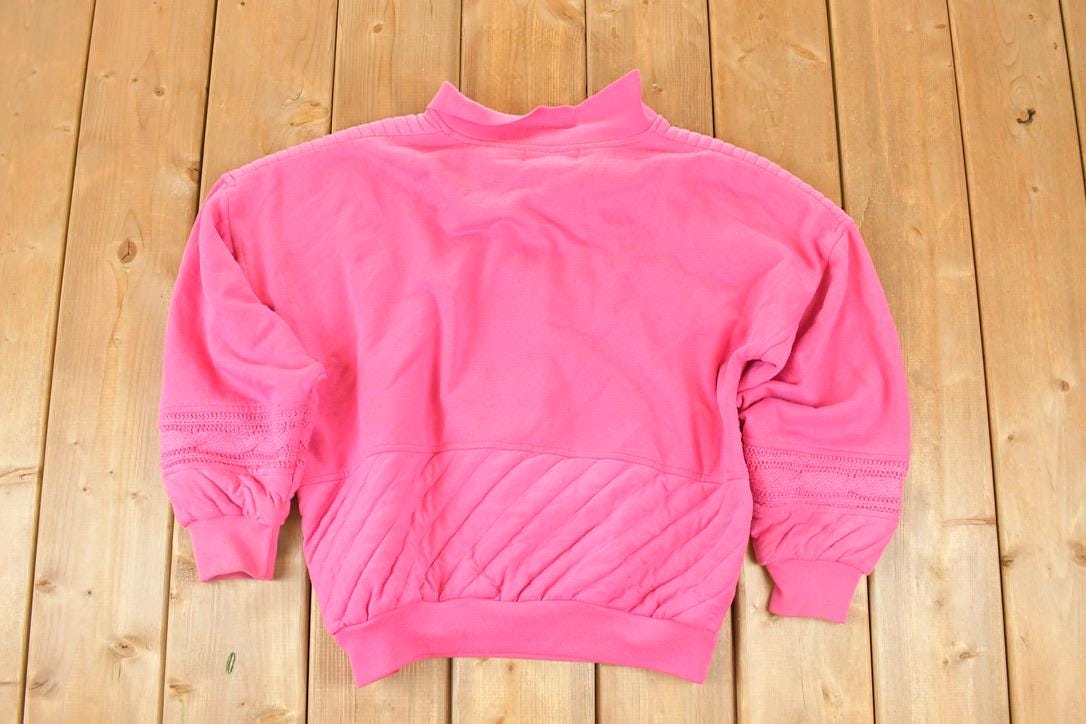 Vintage 1990s G Casuals Quarter Button Collared Crewneck Sweatshirt Women's L