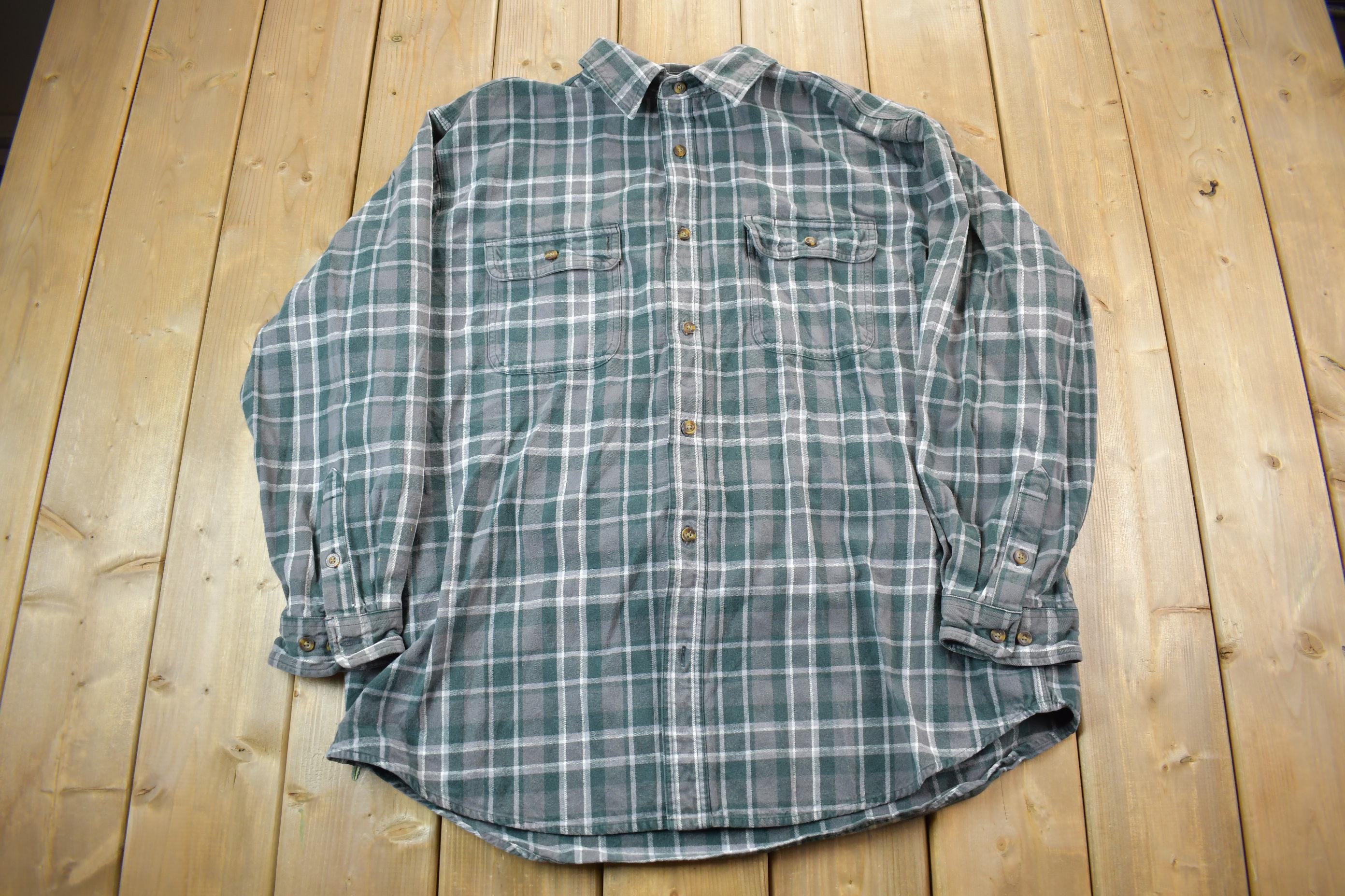 Vintage 1990s Carhartt Plaid Button Up Flannel Shirt