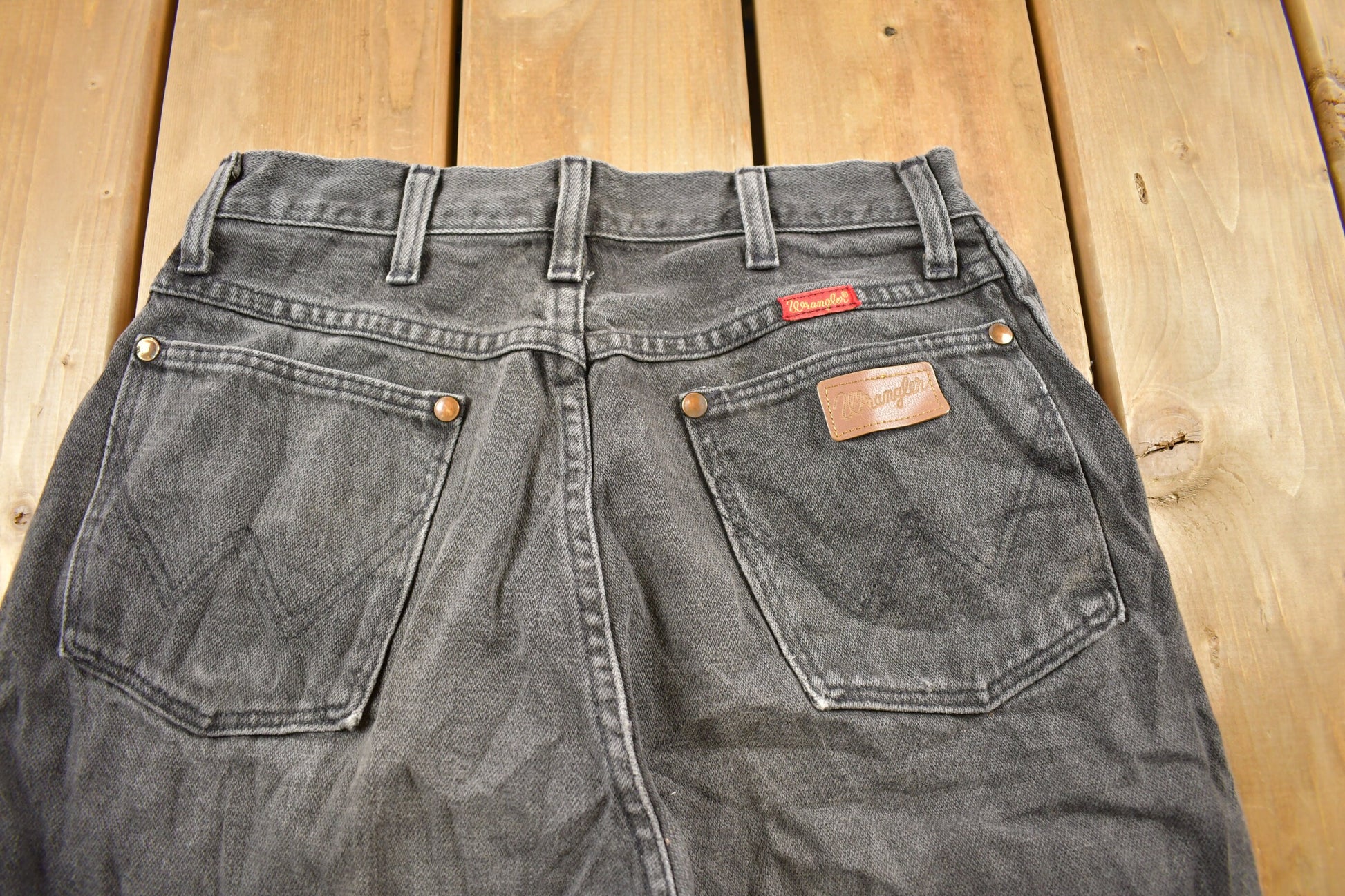 Vintage 1970s Wrangler Black Wash Denim Women's Jeans Size 28 x 31