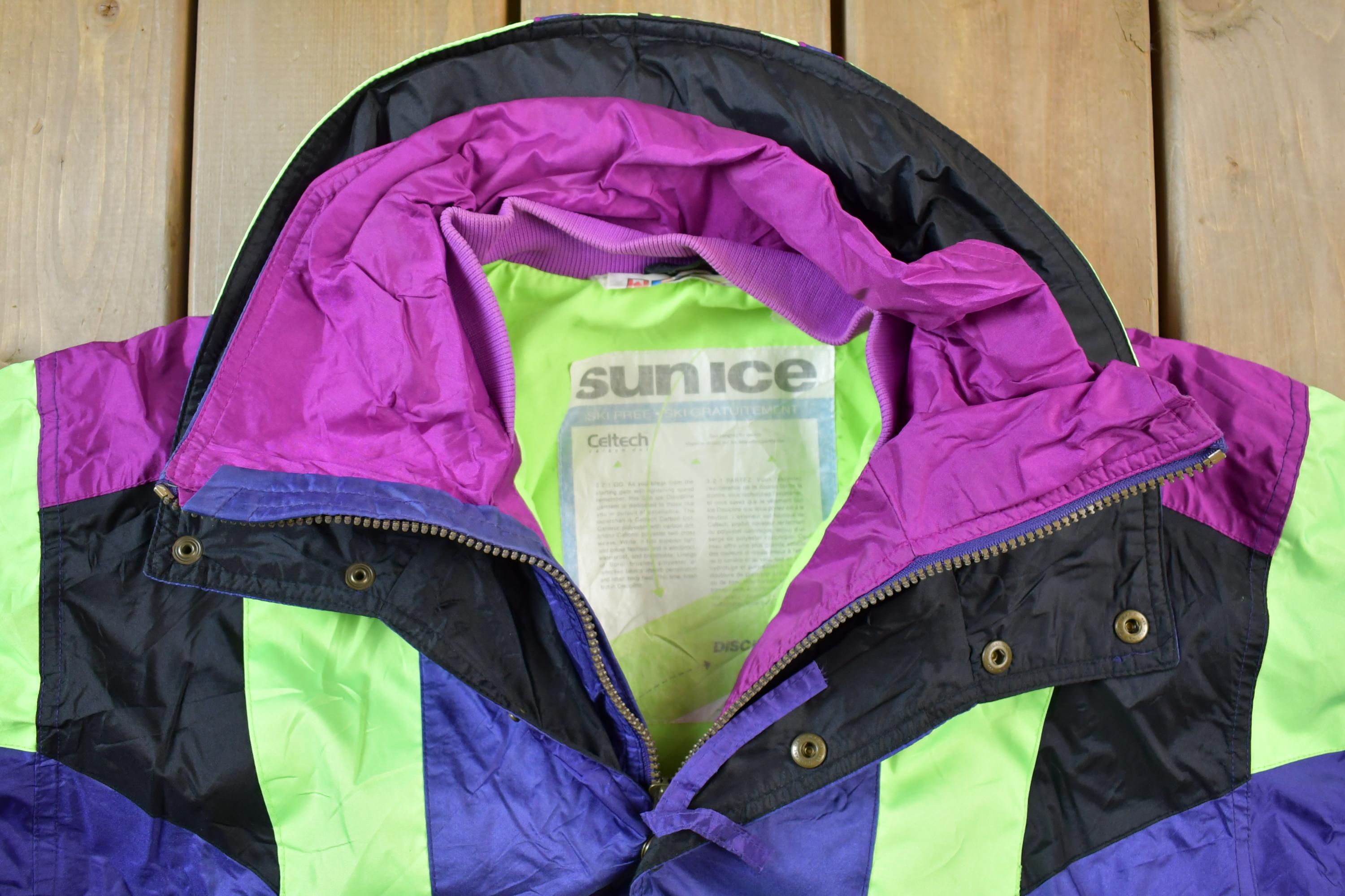 Vintage 1990s Sun Ice Discipline Neon Puffer Ski Snowboard Jacket