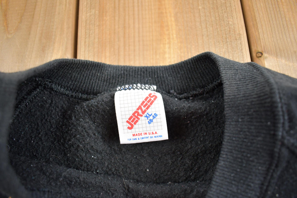 Vintage 1990s Random Abstract Design Embroidered Crewneck Sweatshirt Made In USA