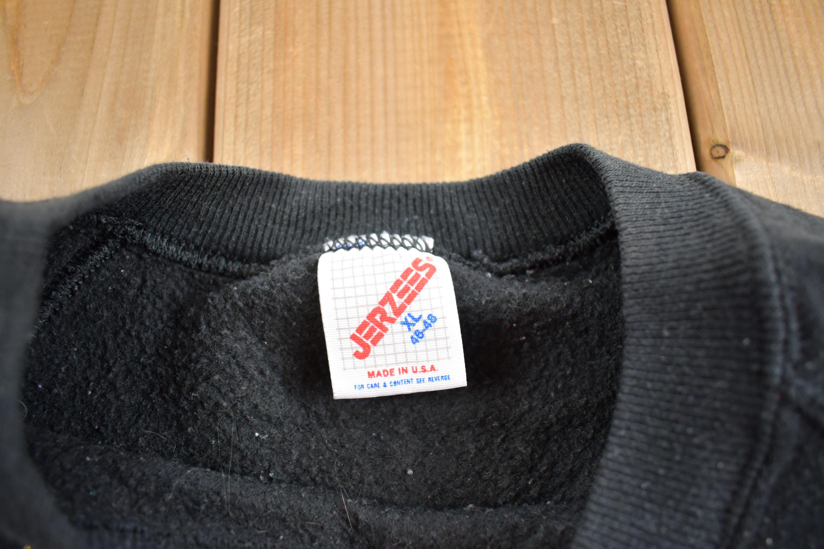 Vintage 1990s Random Abstract Design Embroidered Crewneck Sweatshirt Made In USA