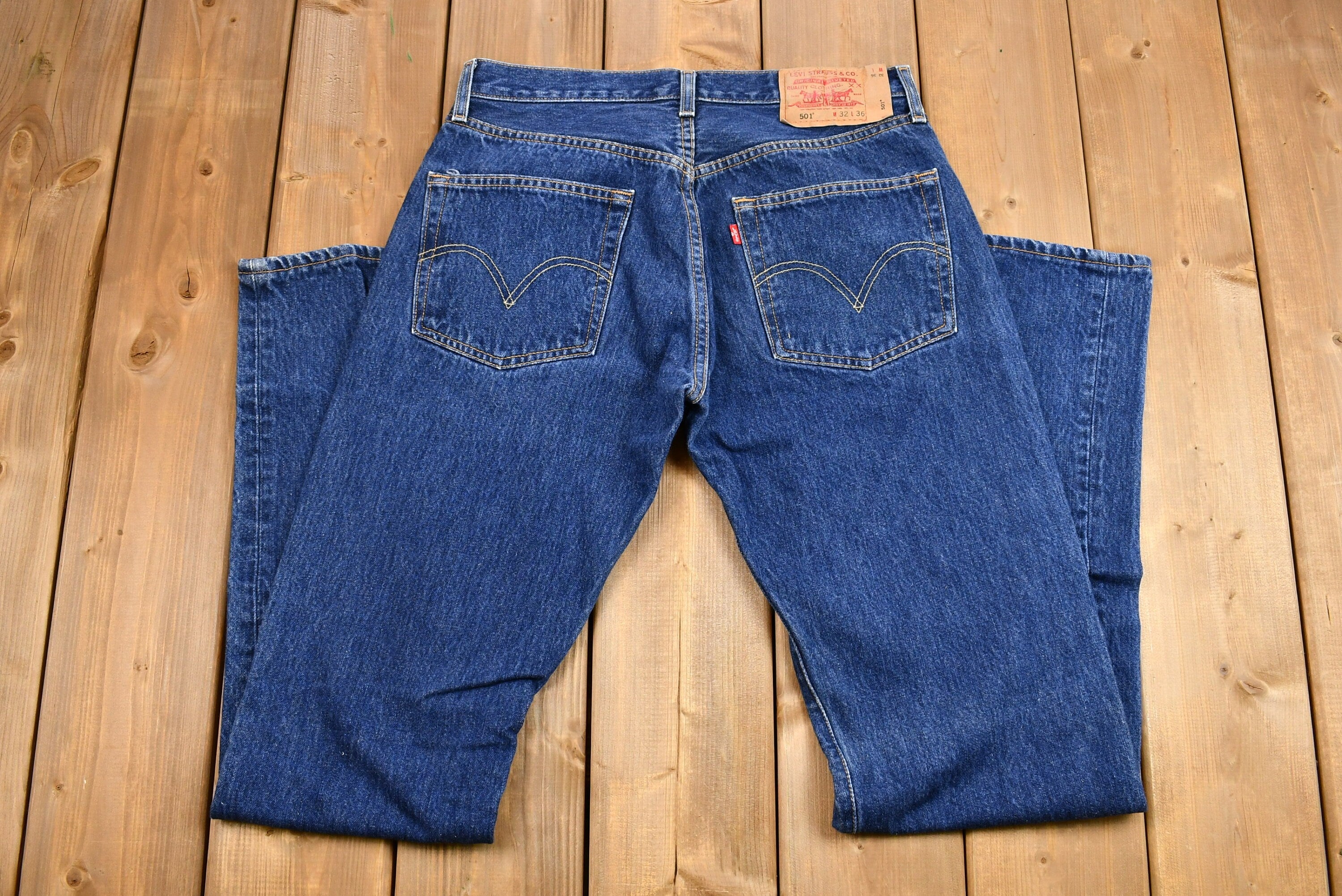 Vintage 1990s Levi's 501 Medium Wash Straight Leg Jeans