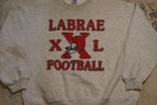 Vintage 1990s Labrae XXL Football Crewneck Sweater / Sports Team Logo / American School Sportswear / Pullover Sweatshirt / Made In USA / BS6