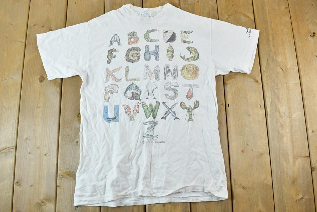 Vintage 1990s Salty Dog Alphabet Single Stitch Graphic Print T-Shirt