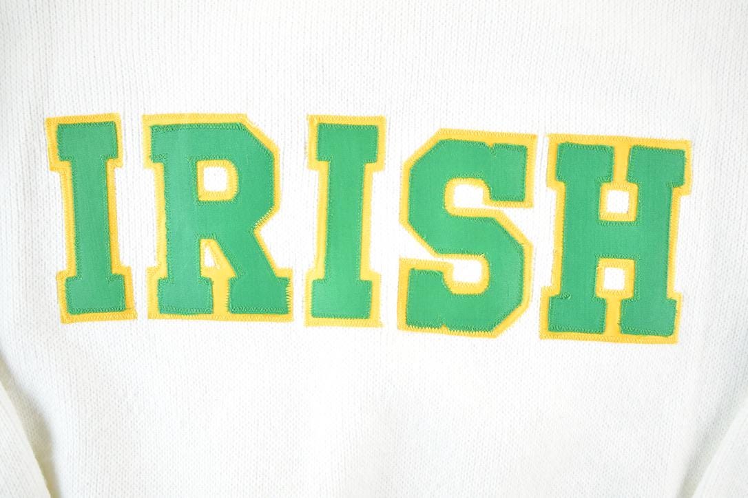 Vintage 1970s Fighting Irish Knit University Crewneck Mens XL