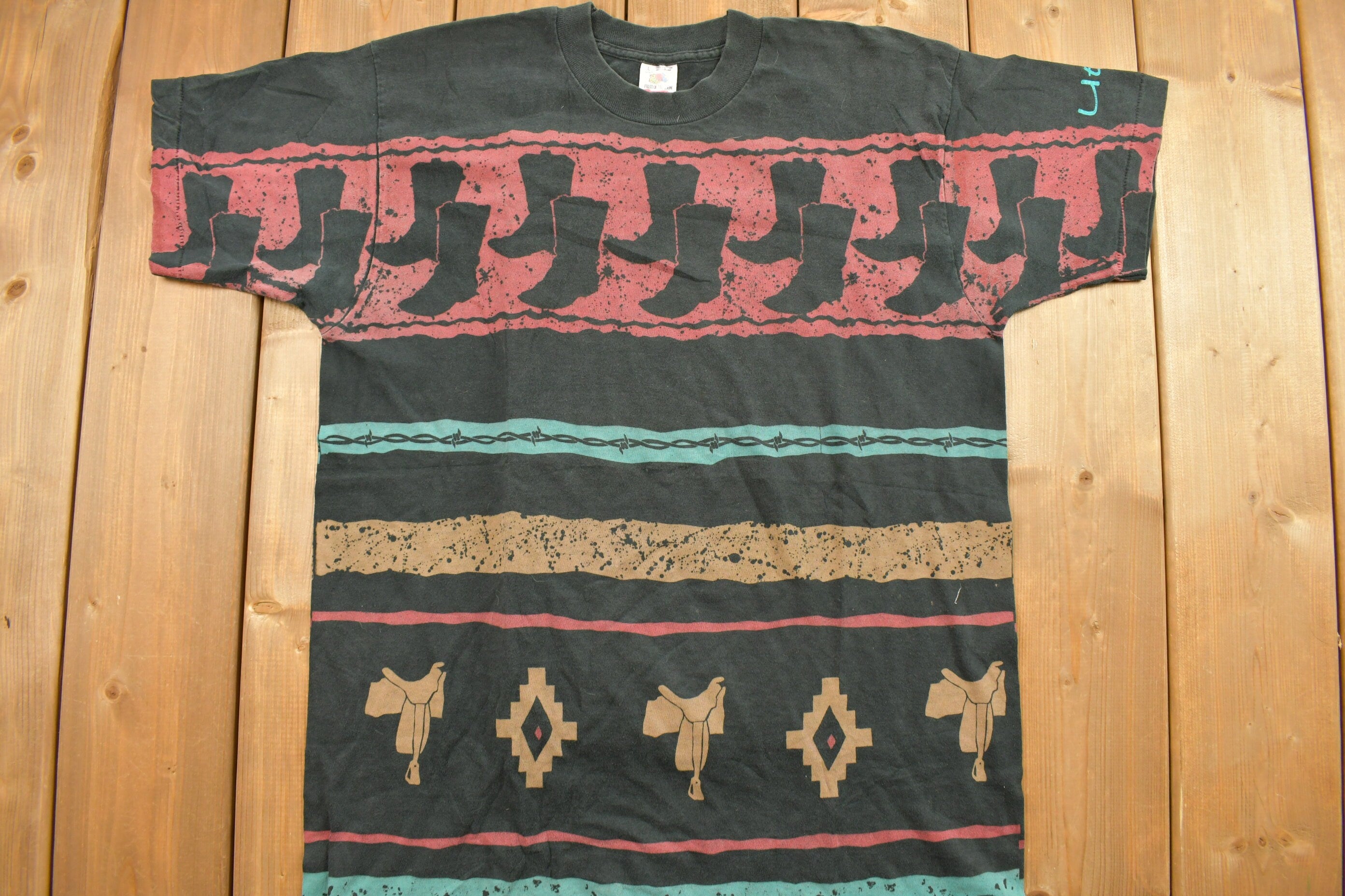 Vintage 1990s Southwestern Cowboy Theme Utah Souvenir T Shirt