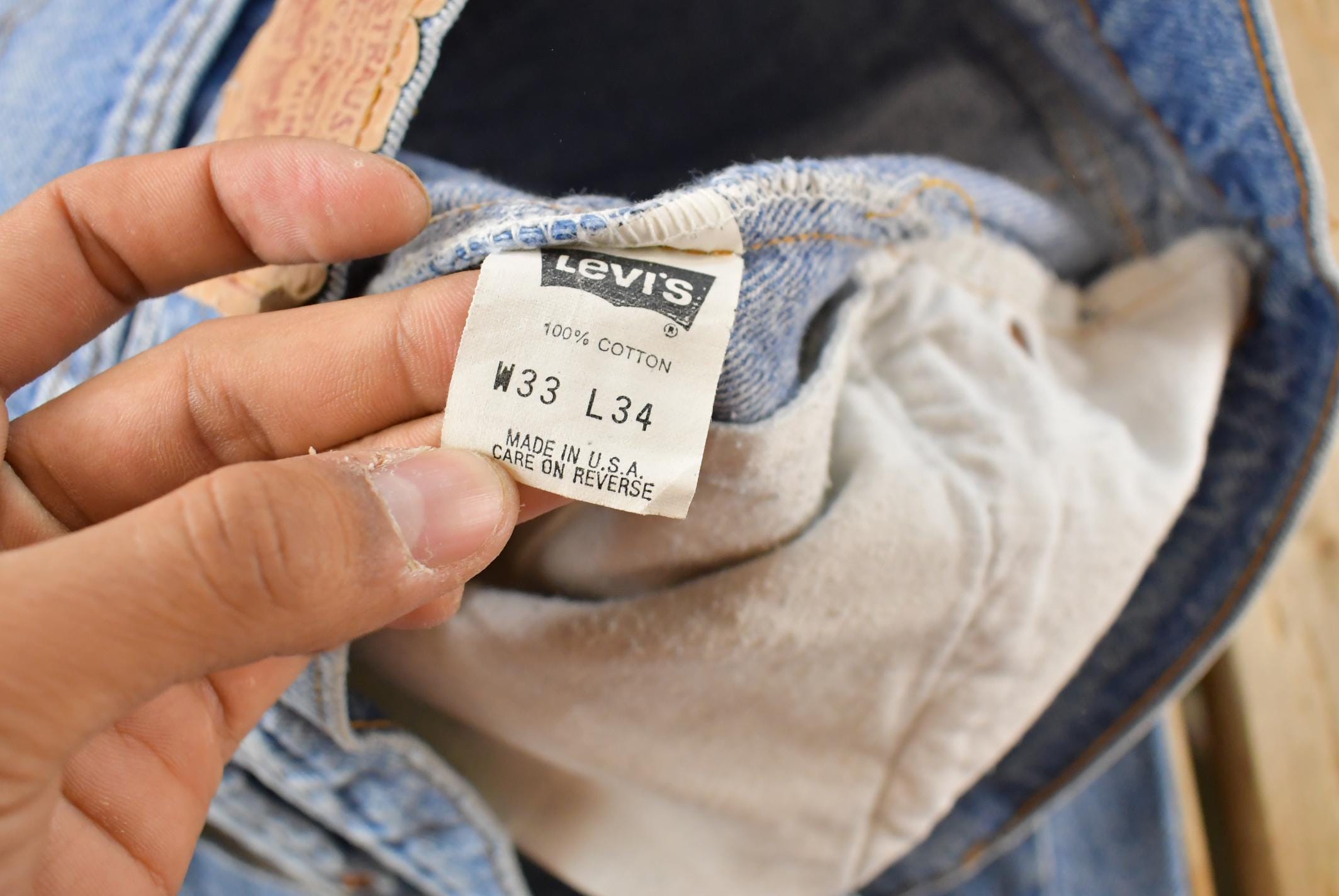 Vintage 1990s Levi's 505 Regular Fit Denim Jeans Men's 32 x 33.5 / Regular Fit / 90s Levi's / Distressed Sun Faded Jeans