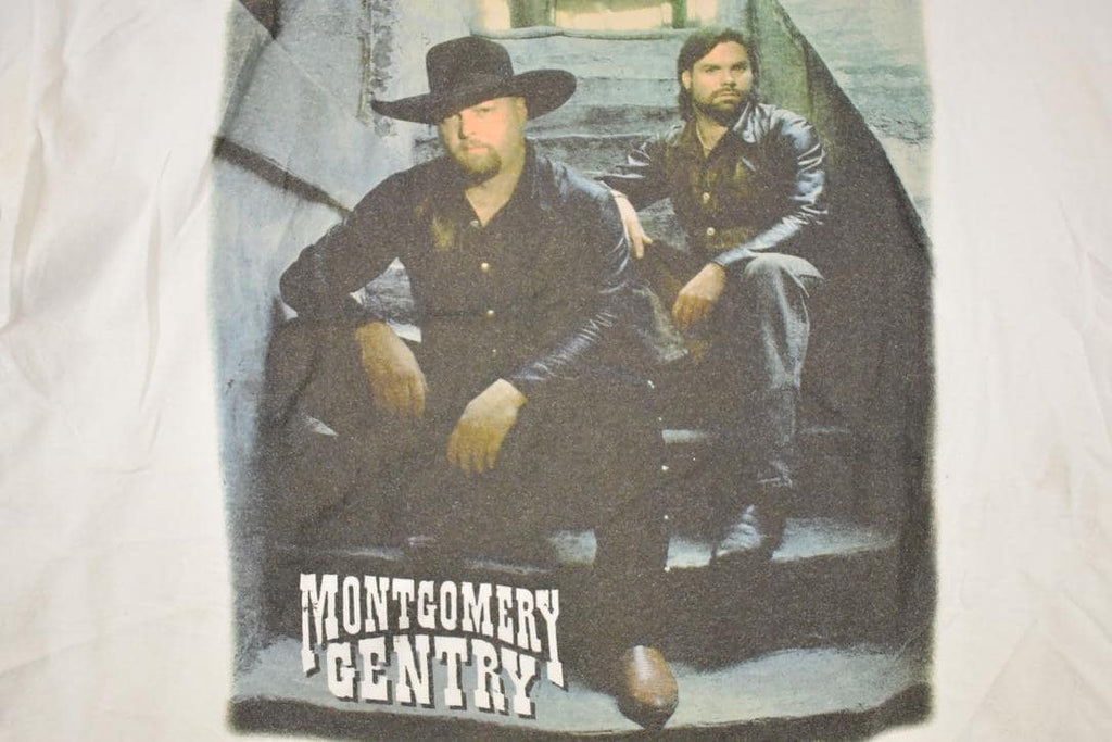 Vintage 1999 Montgomery Gentry Tattoos And Scars Autographed Souvenir Band T-Shirt Men's XL