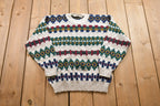 Vintage Geometric Striped Design Knitted Sweater