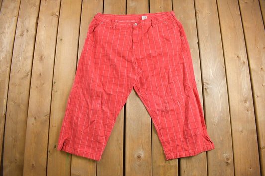 Vintage 1980s Levis Red Denim Capris Size 39 x 21 / Plaid / 80s 90s Levis / American Vintage / Workwear / Streetwear / Vintage Pants