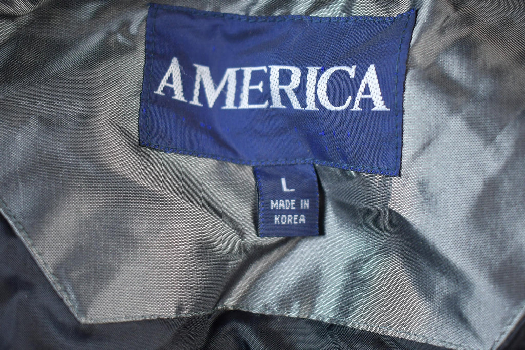 Vintage 1990s America Arctic Pole Silver Puffer Long Ski Snowboard Jacket