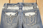 Vintage Deadstock Y2K Vigoss Bedazzled Bootcut Low Rise Jeans Women's Size 26 x 32