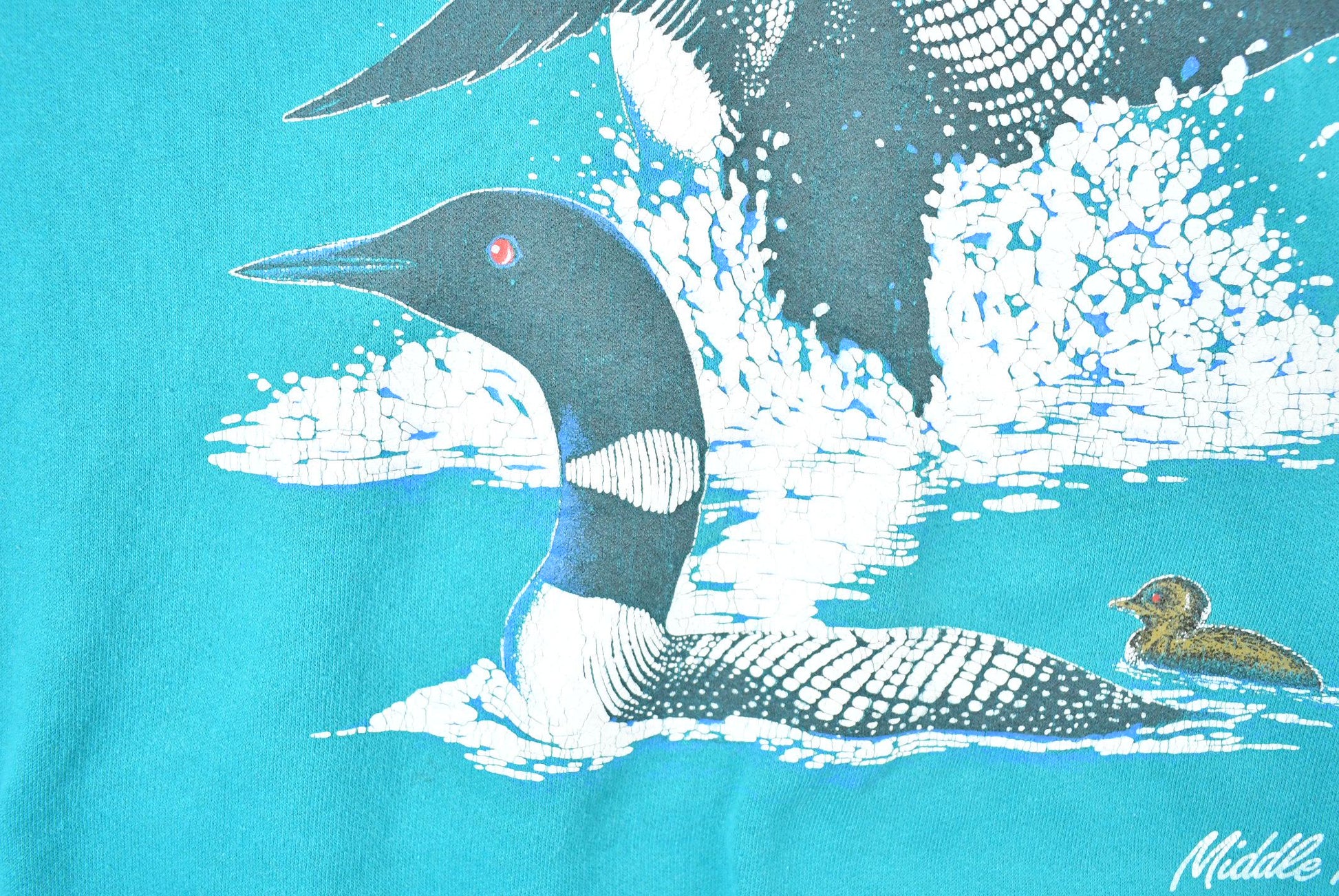 Vintage 1990s Northern Nights Middle Falls Canada Extra Long Crewneck Sweatshirt / 90s Crewneck / Souvenir Sweater / Streetwear / Lights