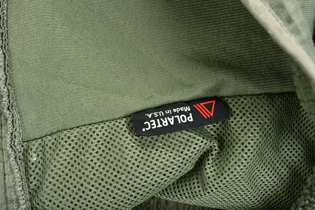Vintage 1990's Military Cold Weather Polar Tec Fleece Sweater / Full Zip Jacket / Army / Made In / Streetwear Fashion / Army Jacket
