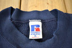 Vintage 1990s Russell Athletics Navy Blue Blank Crewneck Sweatshirt
