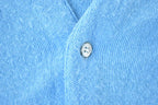 Vintage 1970s Izod Lacoste Rare Blue Croc Knit Perfect Mild Distress Cardigan Sweater Made In USA