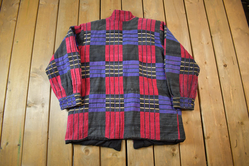 Vintage 1970s Patch Work Heavy Cardigan