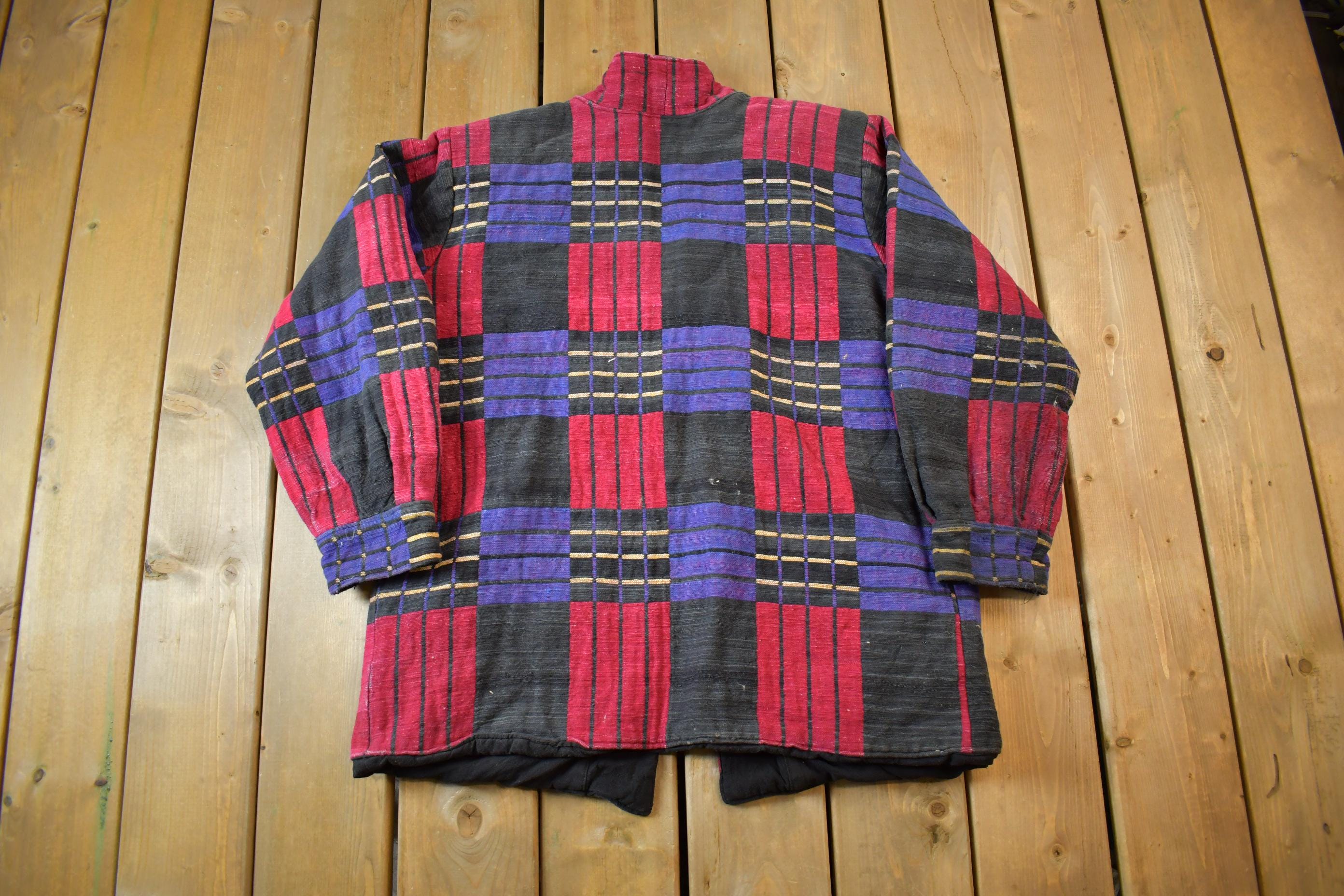 Vintage 1970s Patch Work Heavy Cardigan